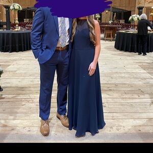 Bill LevKoff Navy Blue Bridesmaids dress.